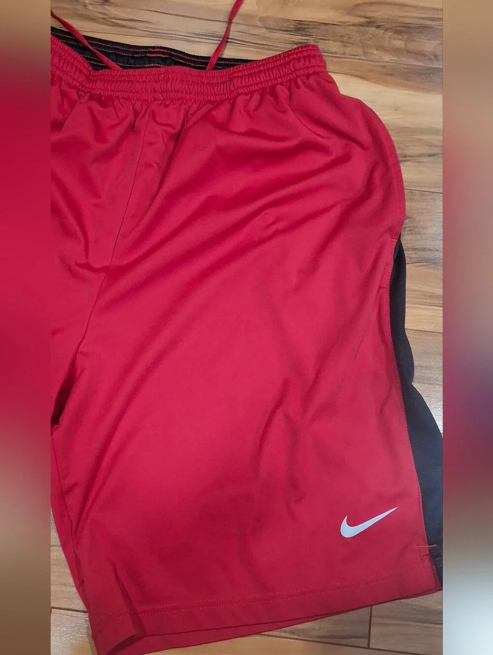 Nike Men’s Red Athletic Shorts with Black Trim Mens Medium Lightly Worn
